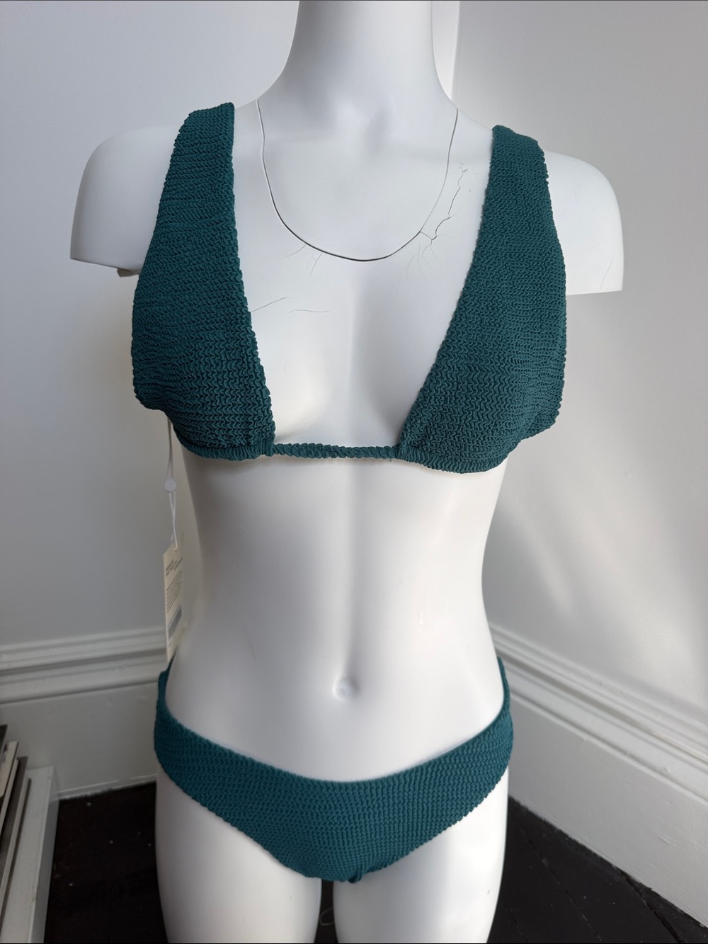 Monday Swimwear Teal Textured Scoop Bikini